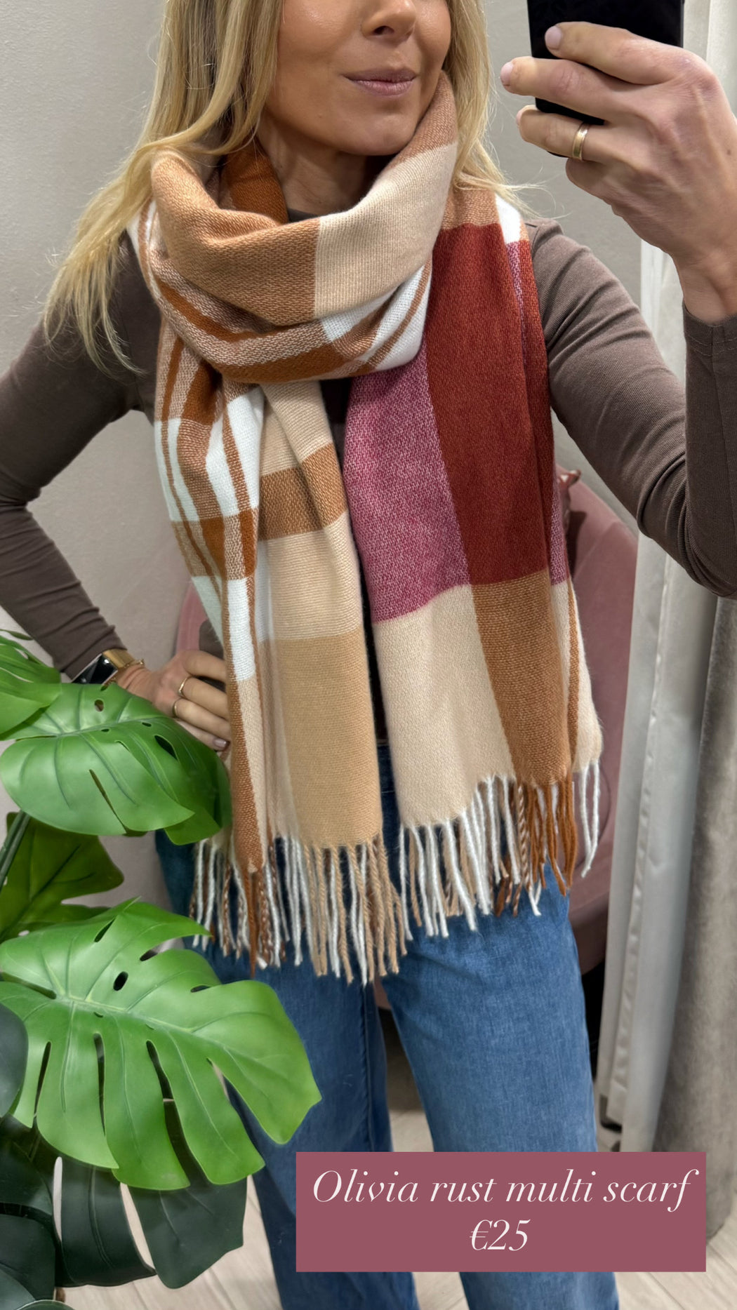 Olivia rust multi scarf