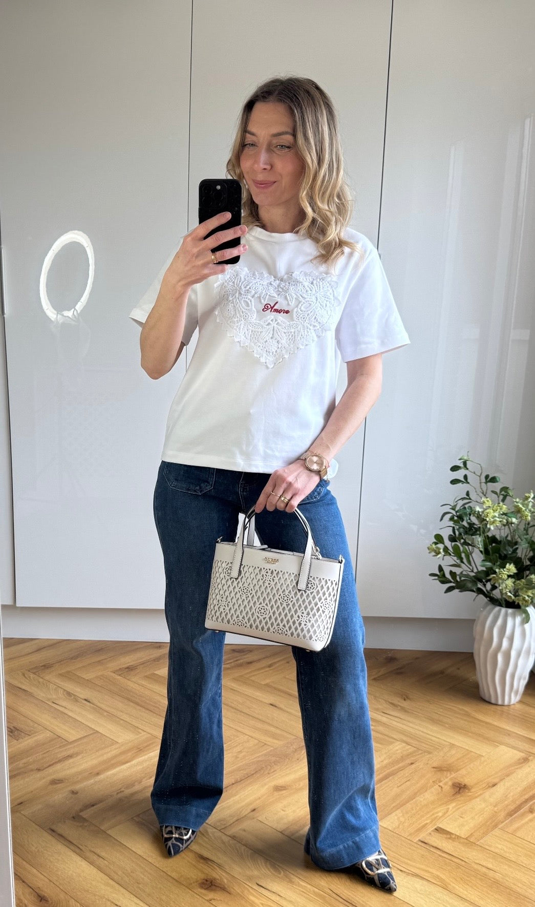 Guess LETTY MINI PG991175 off white 2in1 bag