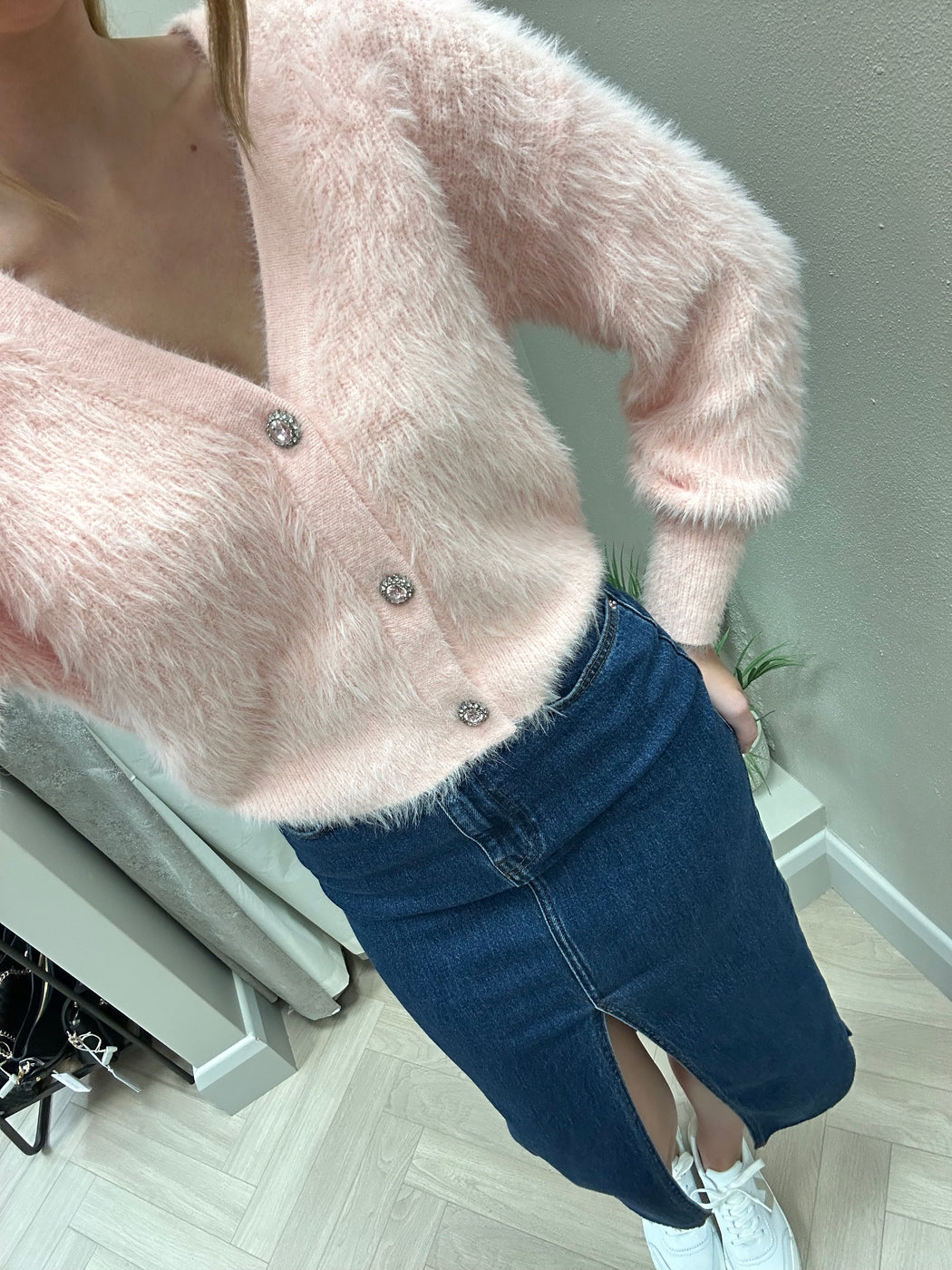 Guess pink keyla cardi