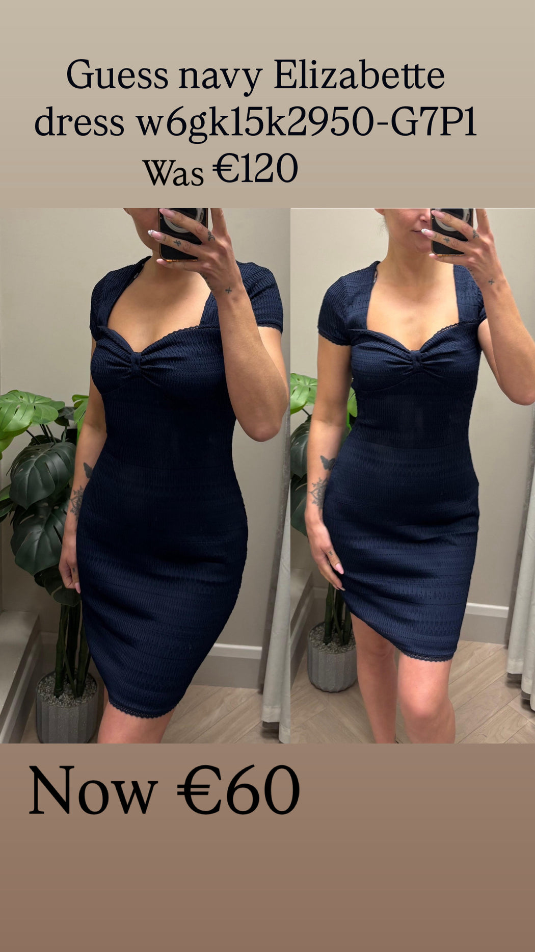 Guess navy Elizabette  dress w6gk15k2950-G7P1