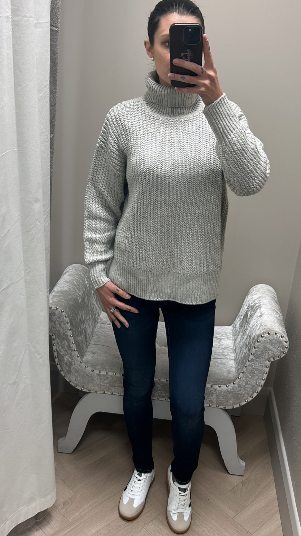 Muffin turtle neck grey knit