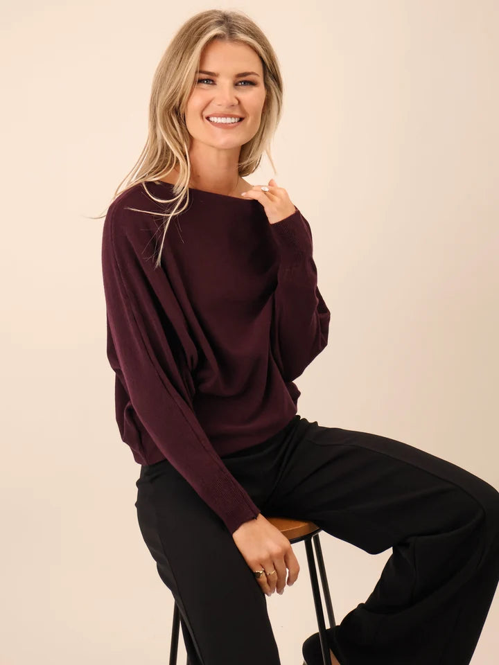 Plum Venice bow knit