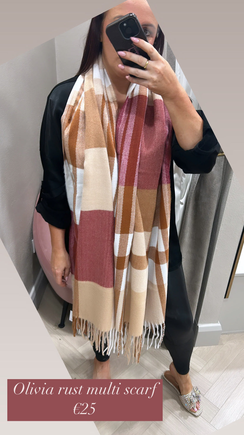 Olivia rust multi scarf