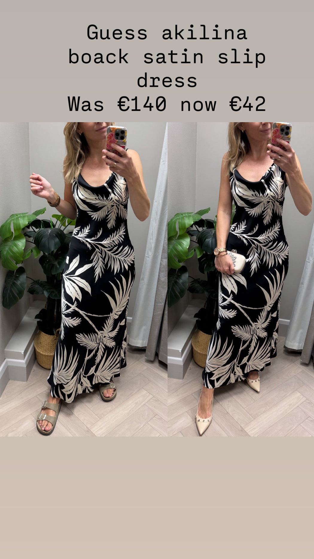 Guess akilina  boack satin slip dress w5gk85wh9c2