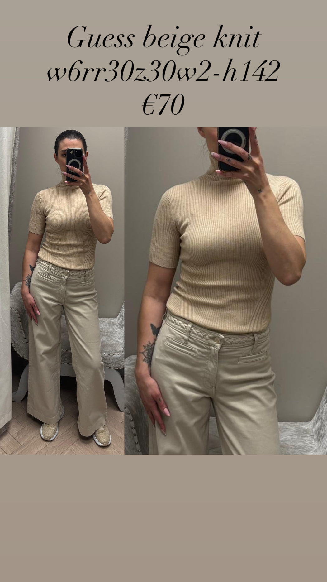 Guess beige knit w6rr30z30w2-h142
