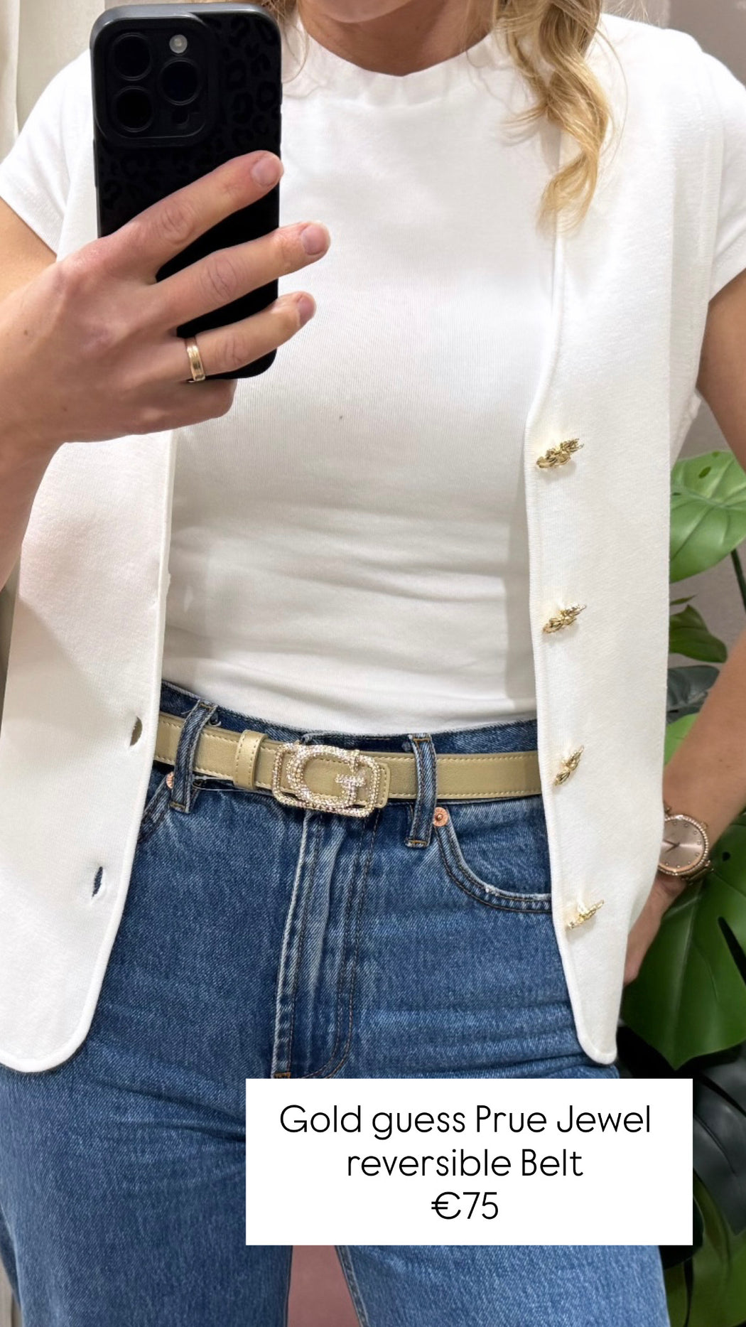 Gold guess Prue Jewel reversible  Belt