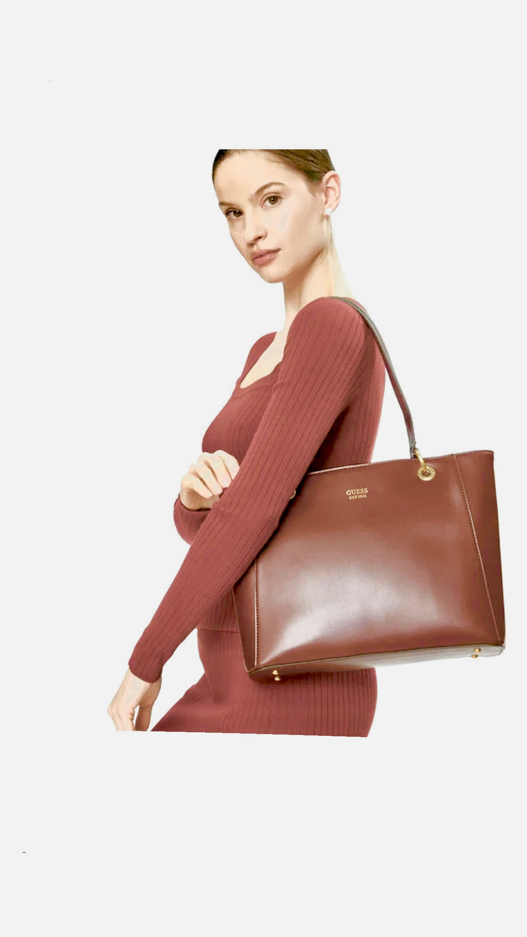 VA919025 guess cognac maisie tote