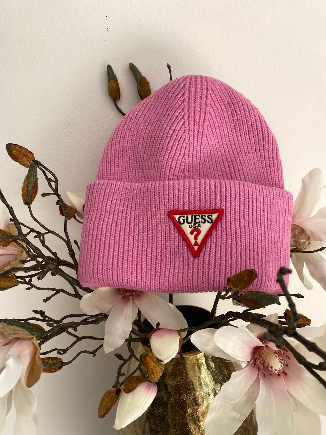 Pink red logo beanie aw5234VIS01-pink guess