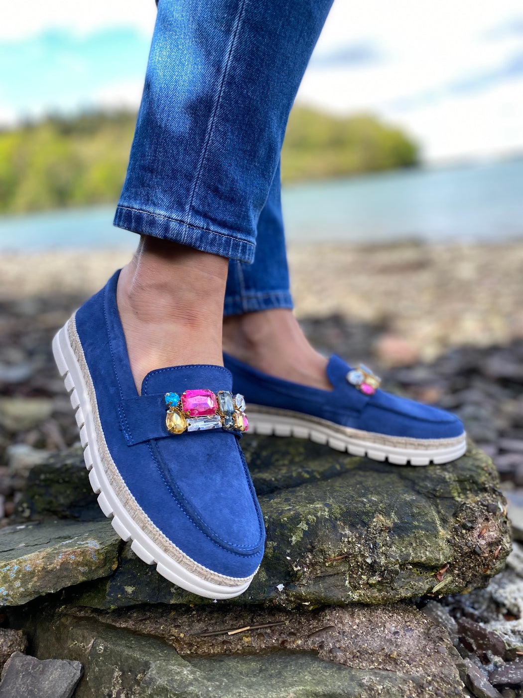 Chatteris blue lagoon jewel loafer