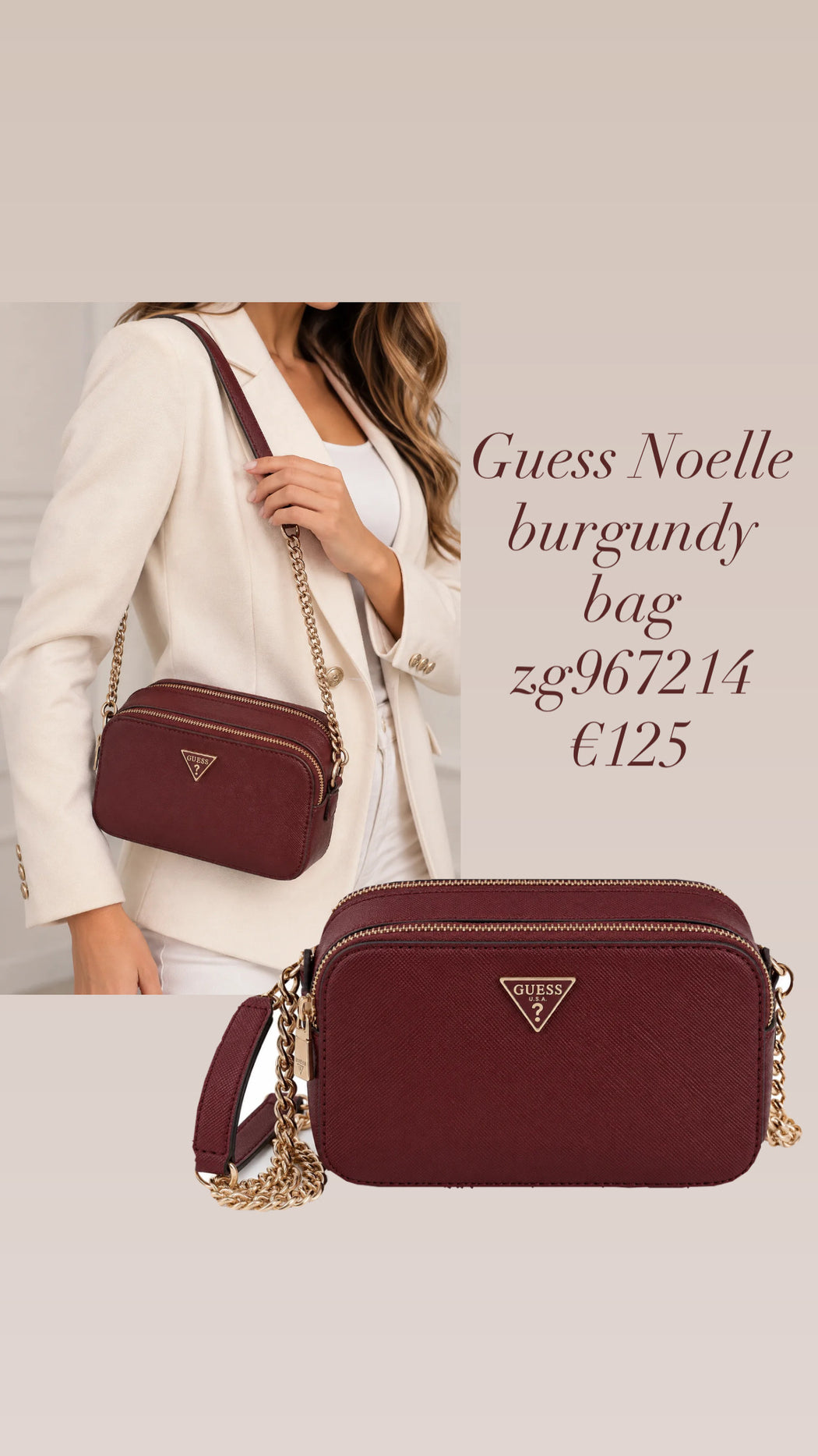 Guess Noelle burgundy bag zg967214