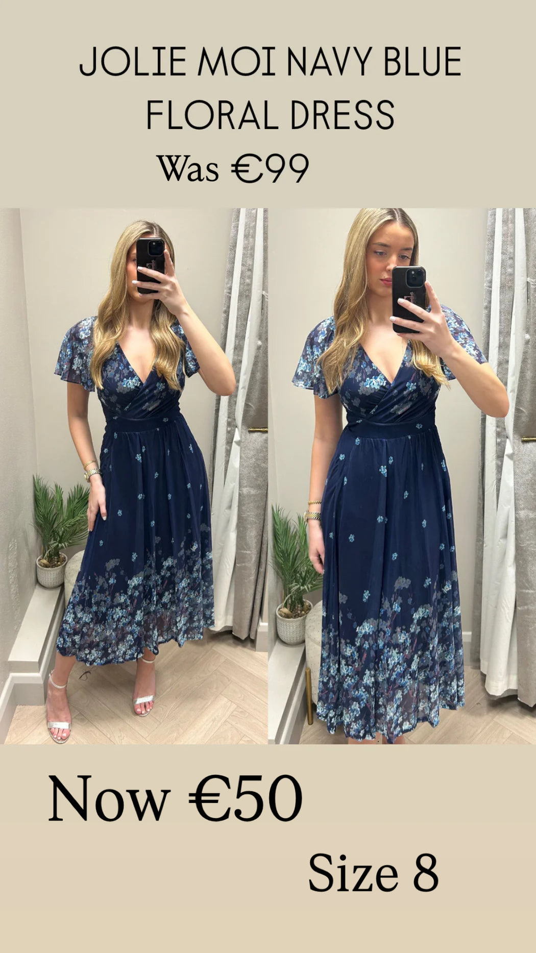 JOLIE MOI NAVY BLUE FLORAL DRESS