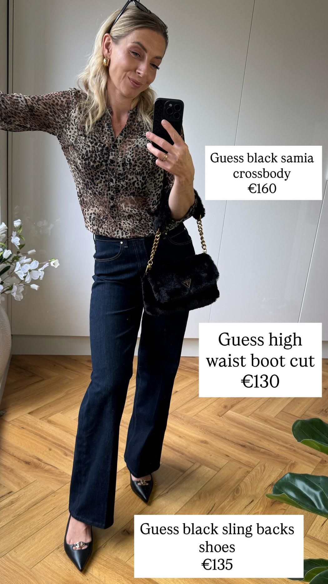 Guess black sling backs shoes FLTJESLEA05