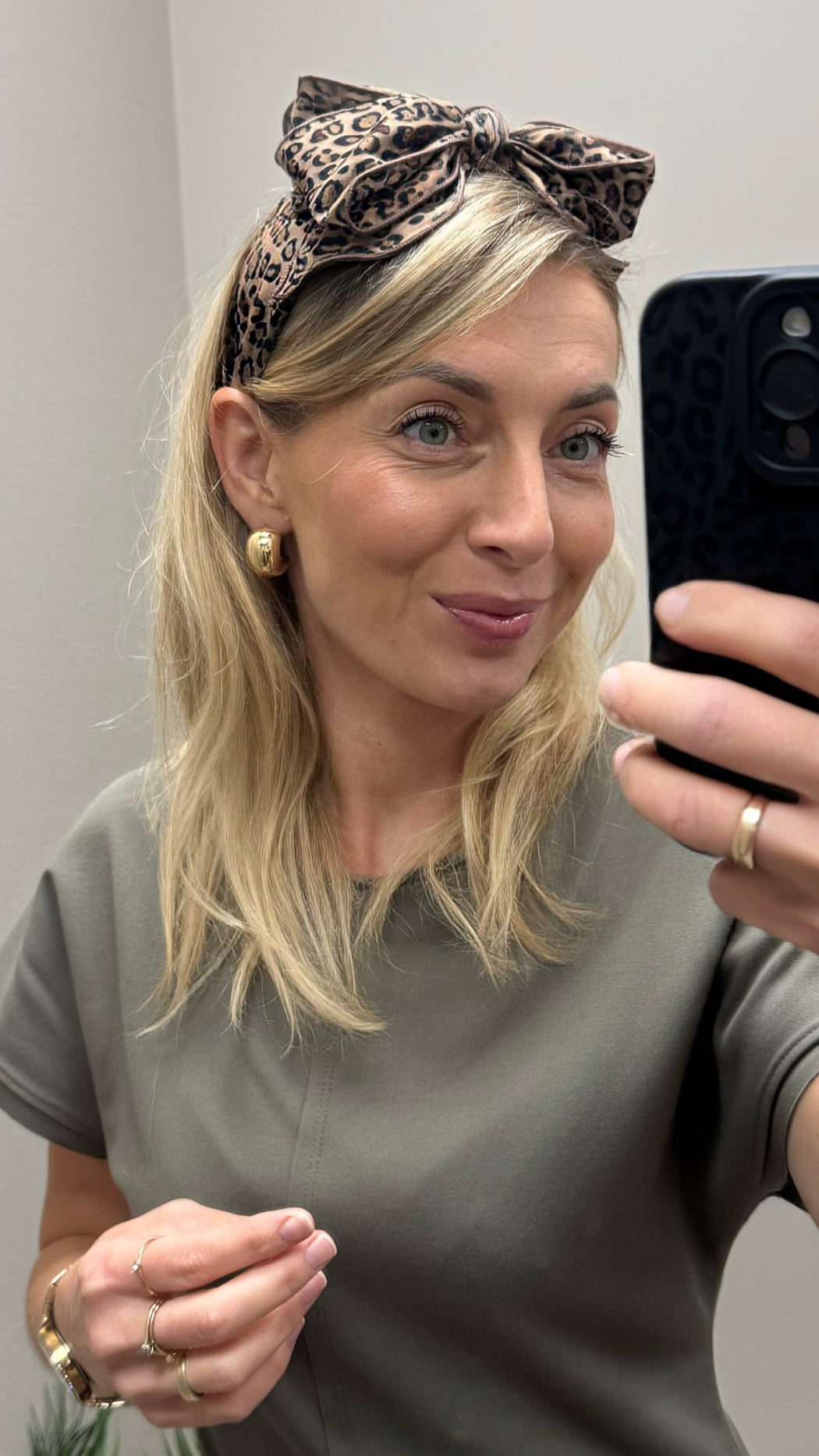 Leopard bow hairband