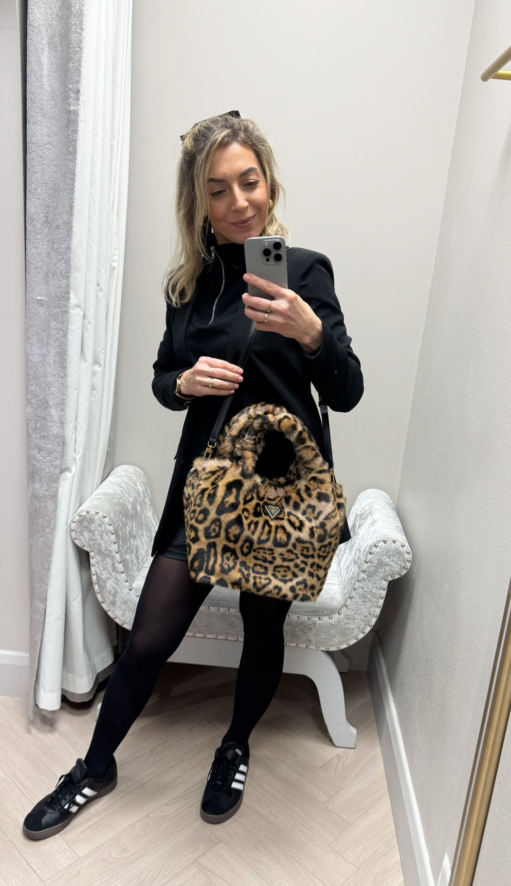 Samia guess faux fur leopard bag lb935522