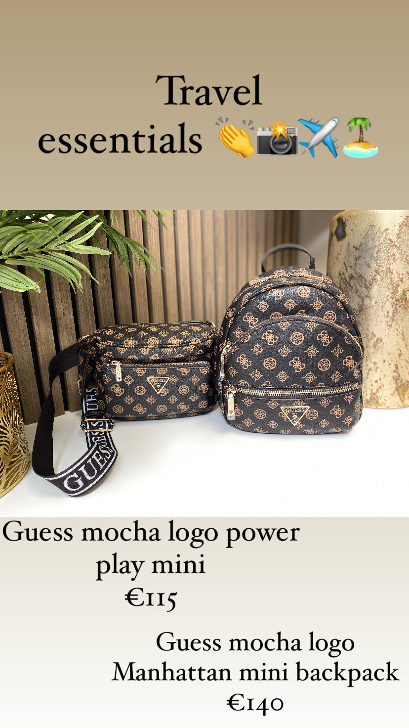 Guess mocha logo Manhattan mini backpack PG699432