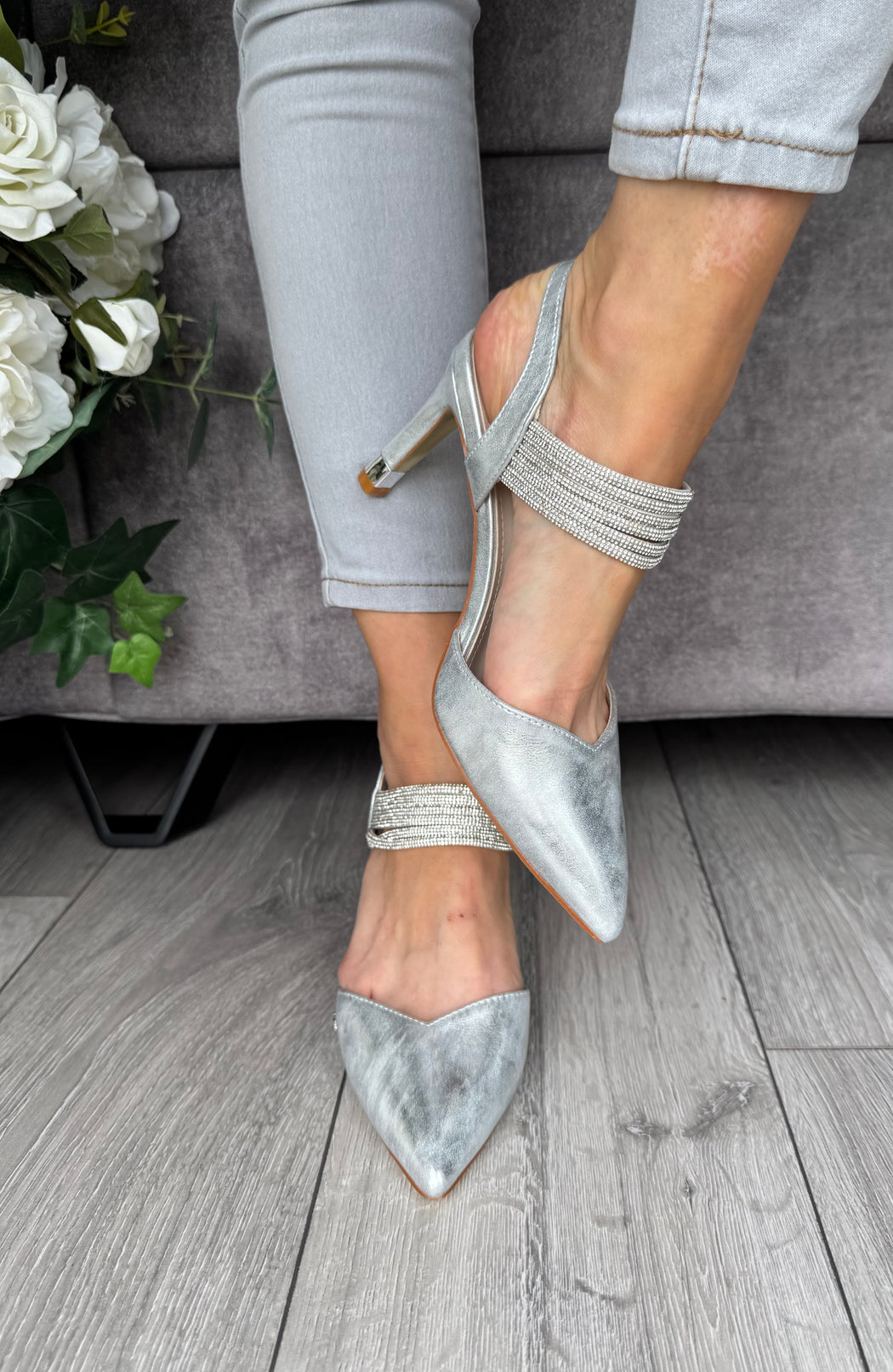Wishaw Chrome Sparkle Heel