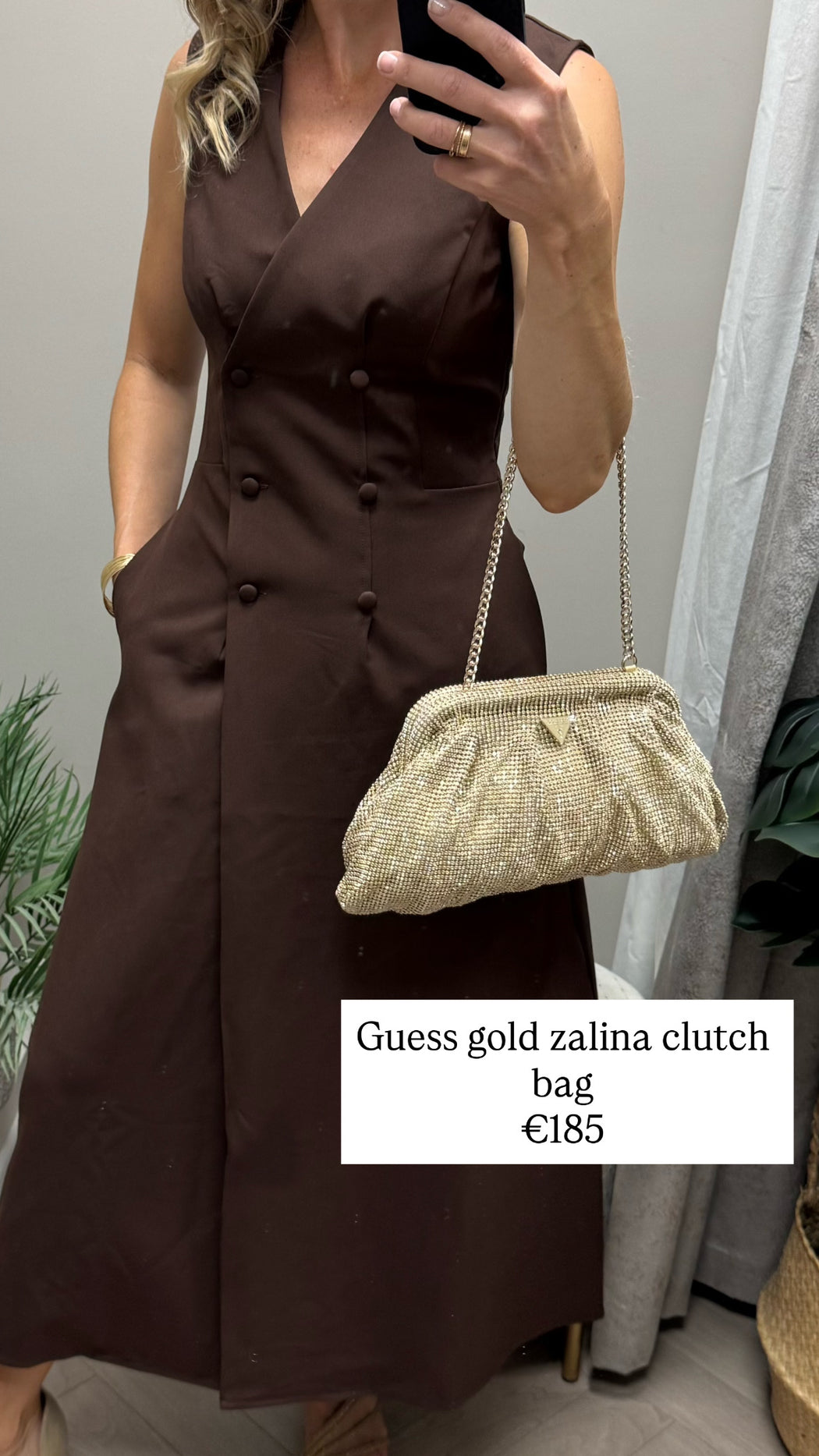 Guess gold zalina clutch bag