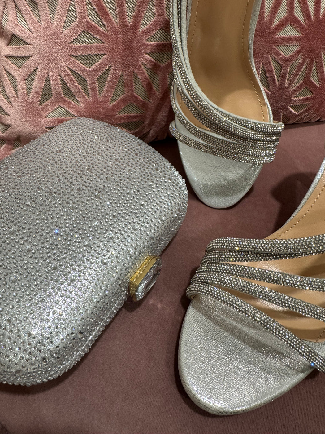 Silver powerscourt heels