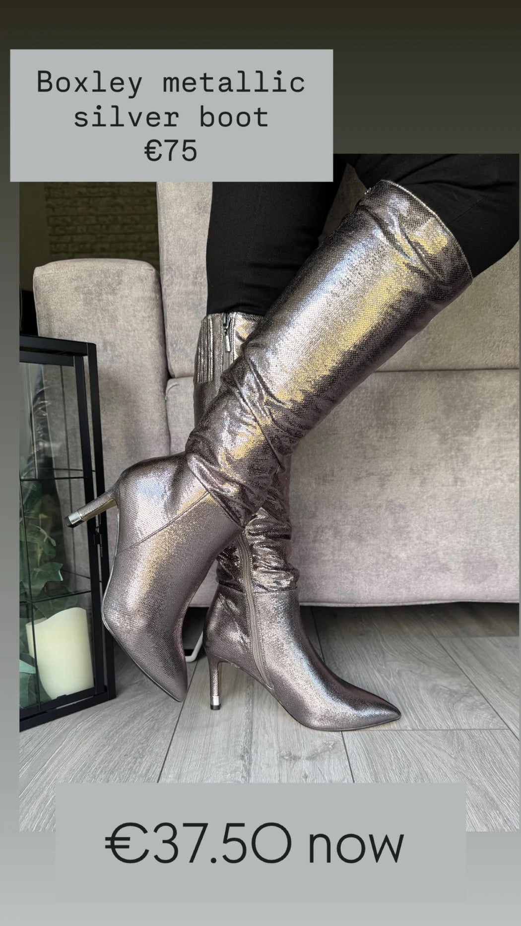 Boxley metallic silver boot