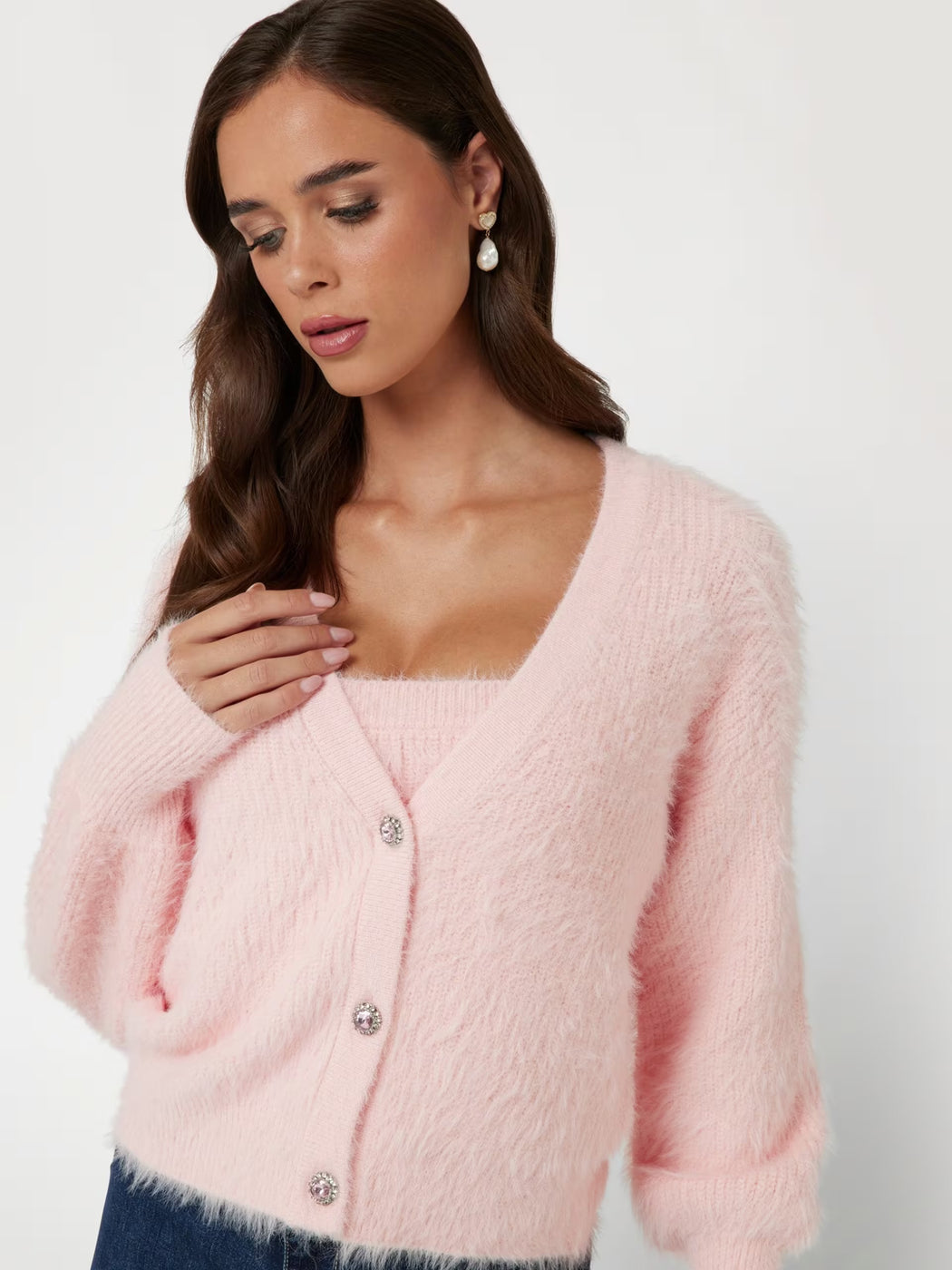 Guess pink keyla cardi