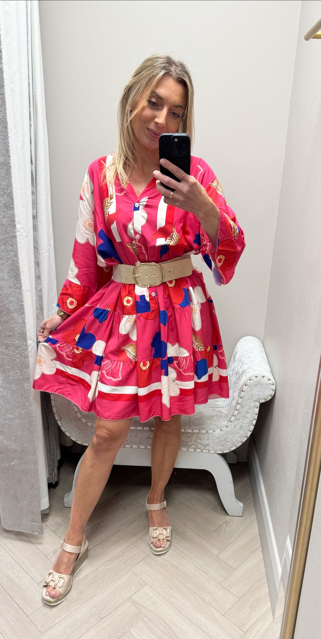Kira hot pink  boho dress