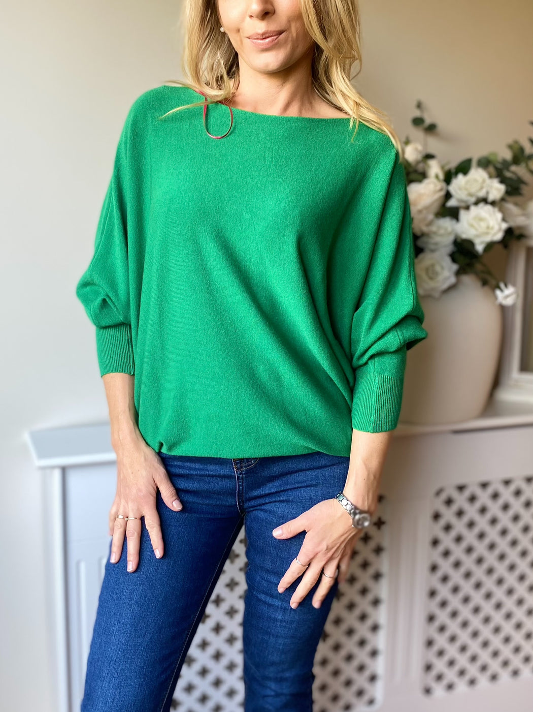 ELBA GREEN KNIT JUMPER