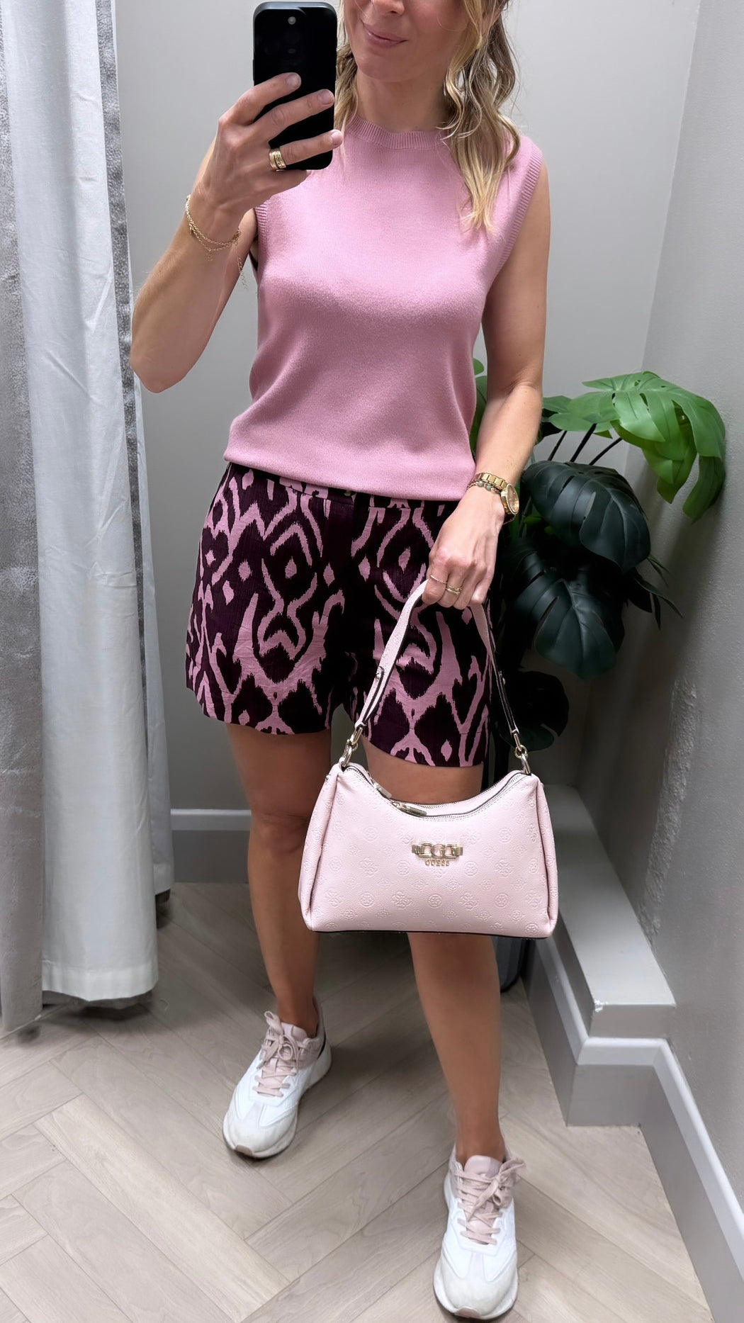 Nancy pink rib knit