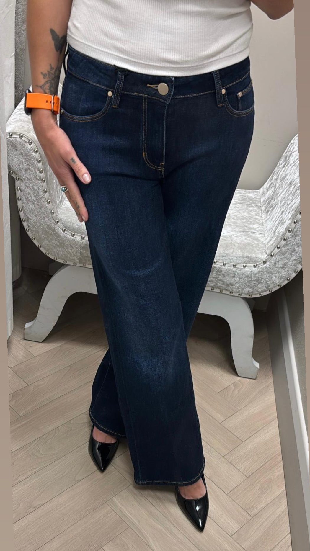 Guess palazzo mid wide leg jeans W5BA96D4U54