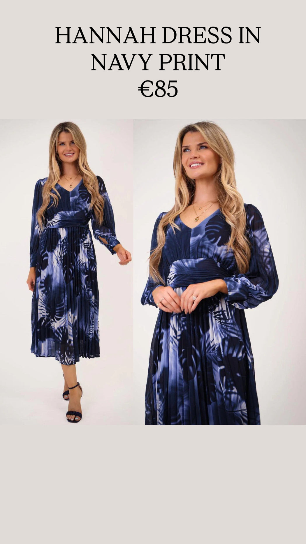 HANNAH DRESS IN NAVY PRINT