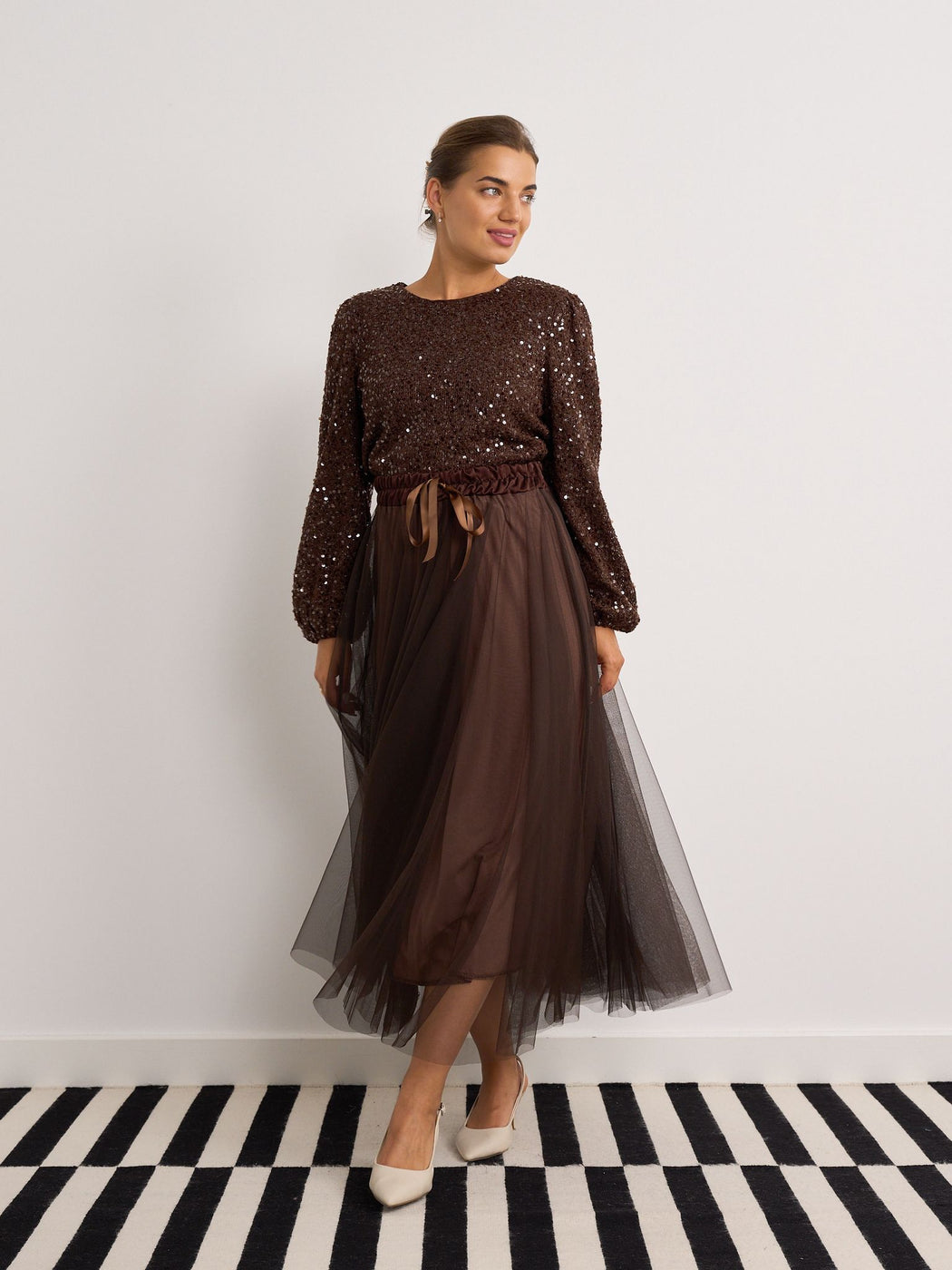 Brown tulle skirt