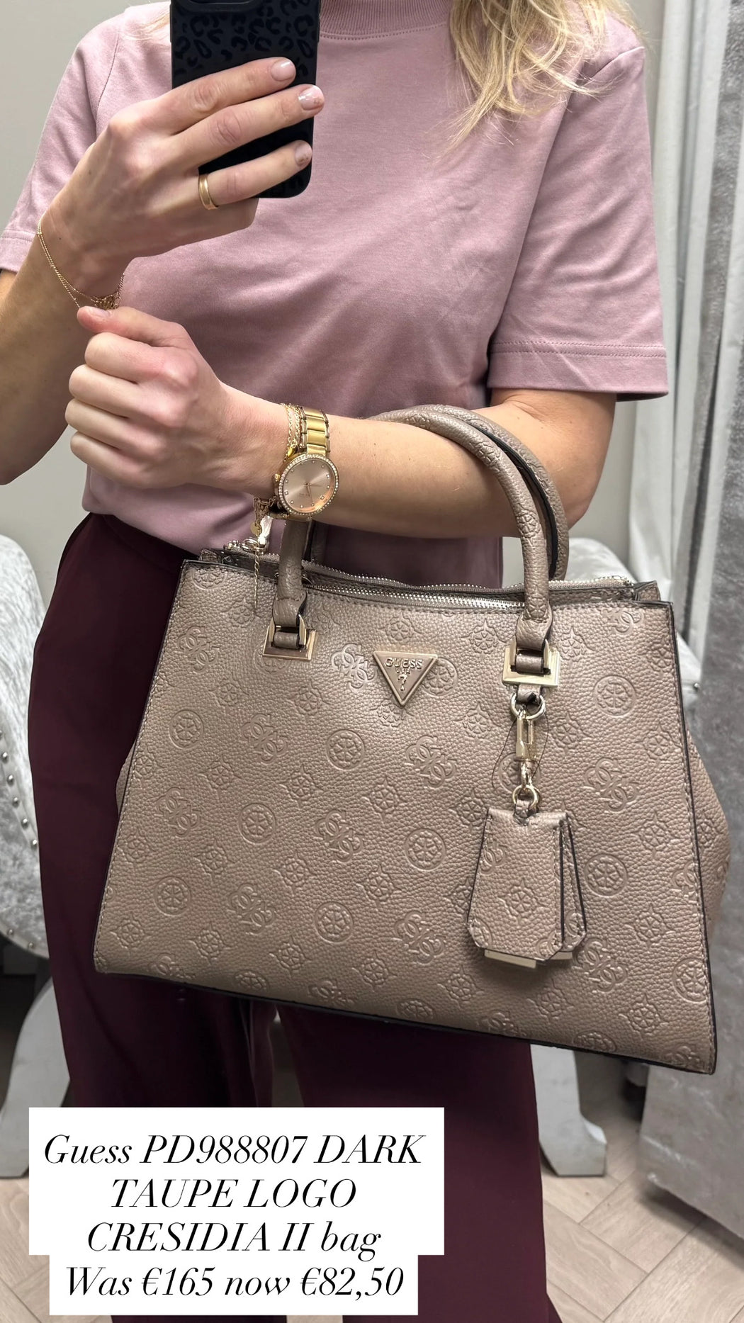 Guess PD988807 DARK TAUPE LOGO CRESIDIA II bag