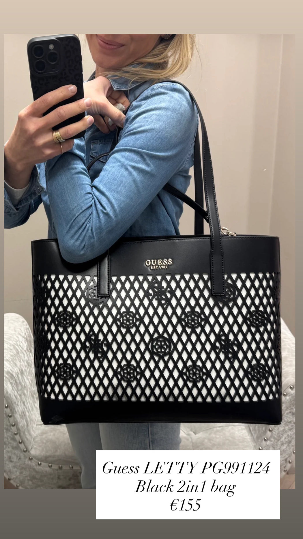 Guess LETTY PG991124 Black 2in1 bag