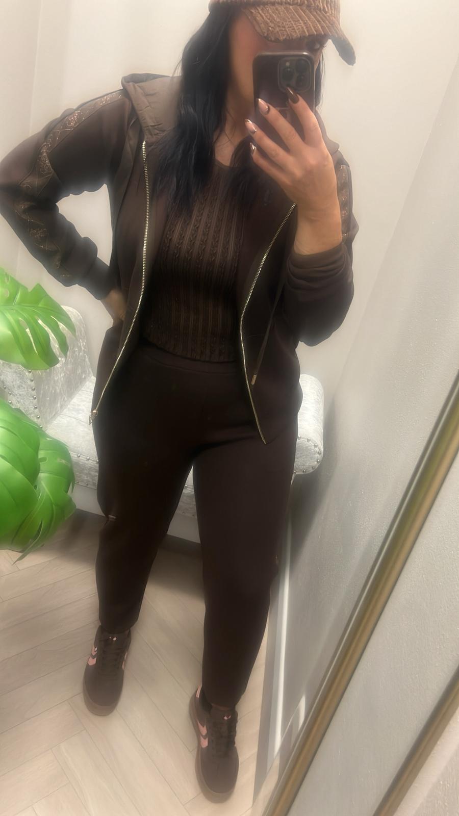 Guess brown scuba zip sweater w5yq05kbye2