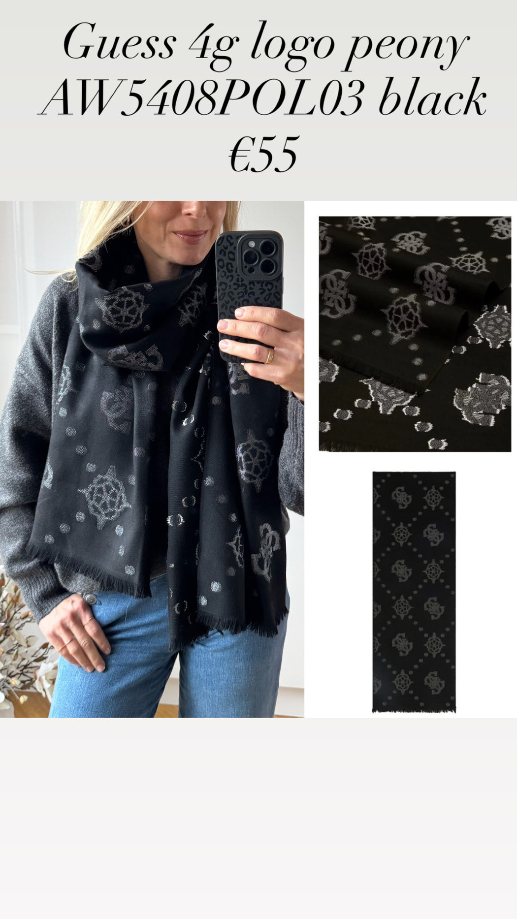 Guess 4g logo peony AW5408POL03 black