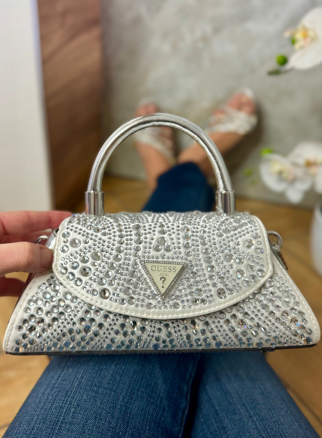 Guess silver beauvoir mini bag ZG952878