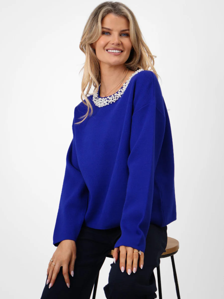 ROYAL BLUE ANNABELLE KNIT JUMPER
