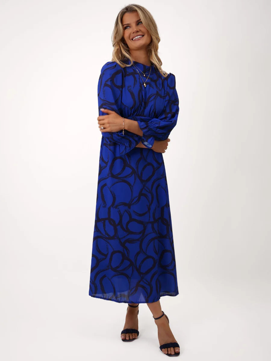 Simona  royal blue midi dress
