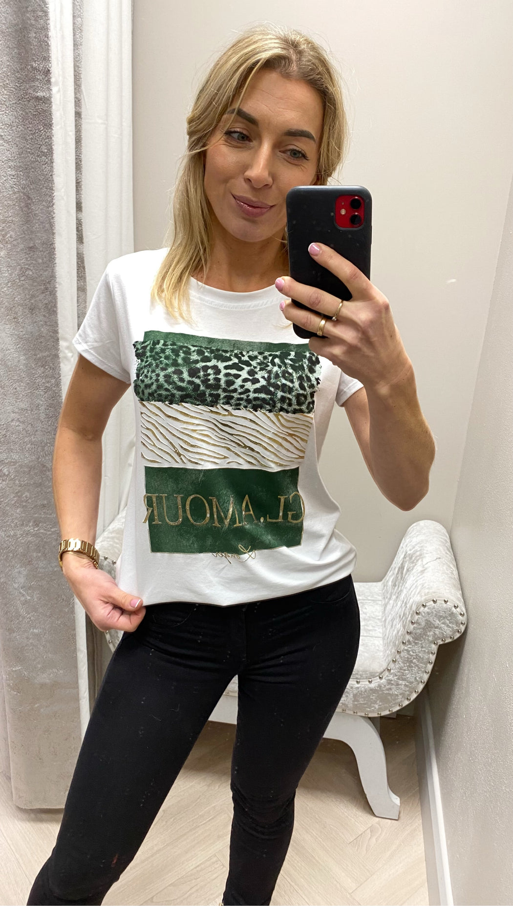 Green glamour tee