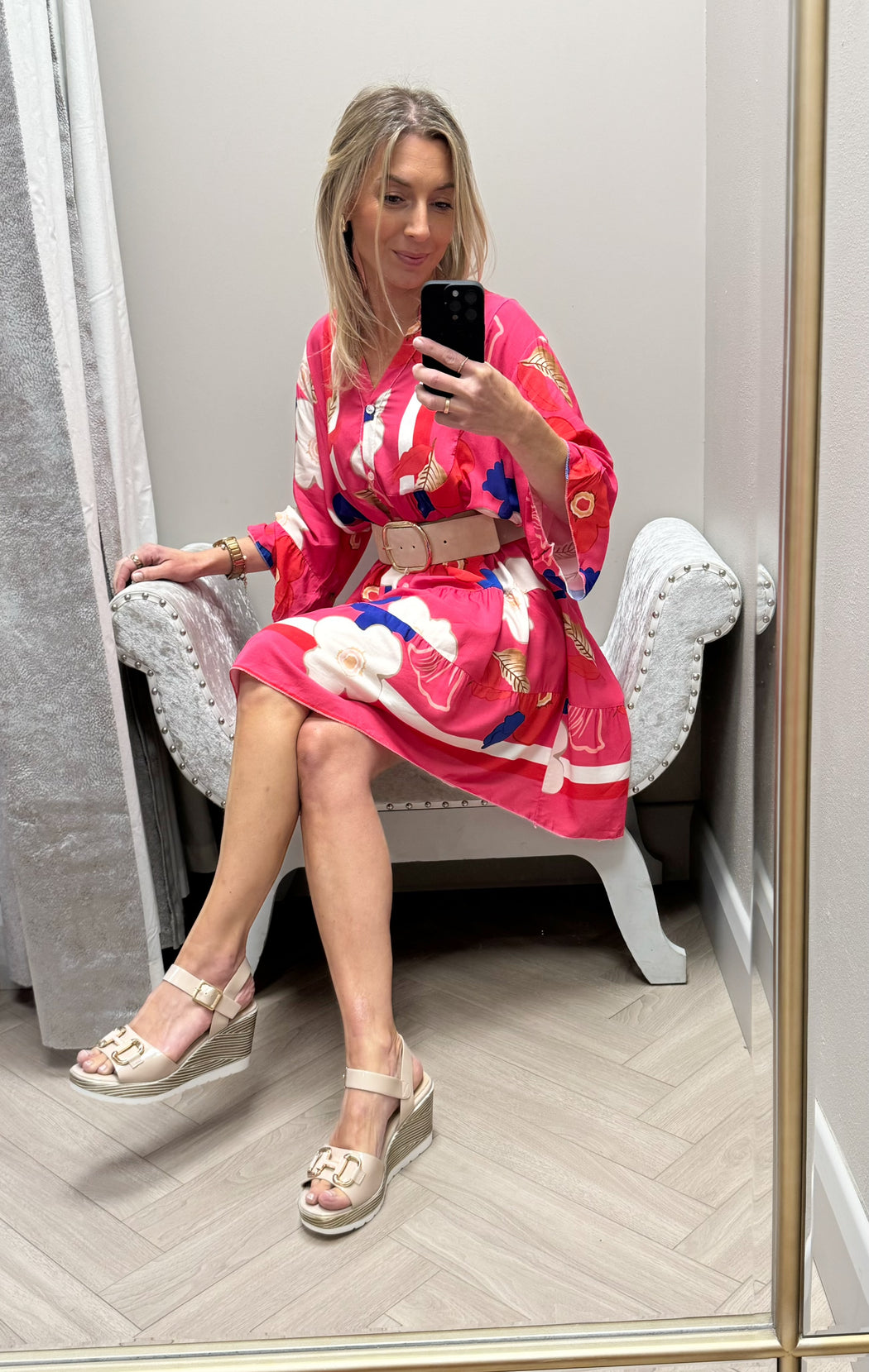 Kira hot pink  boho dress