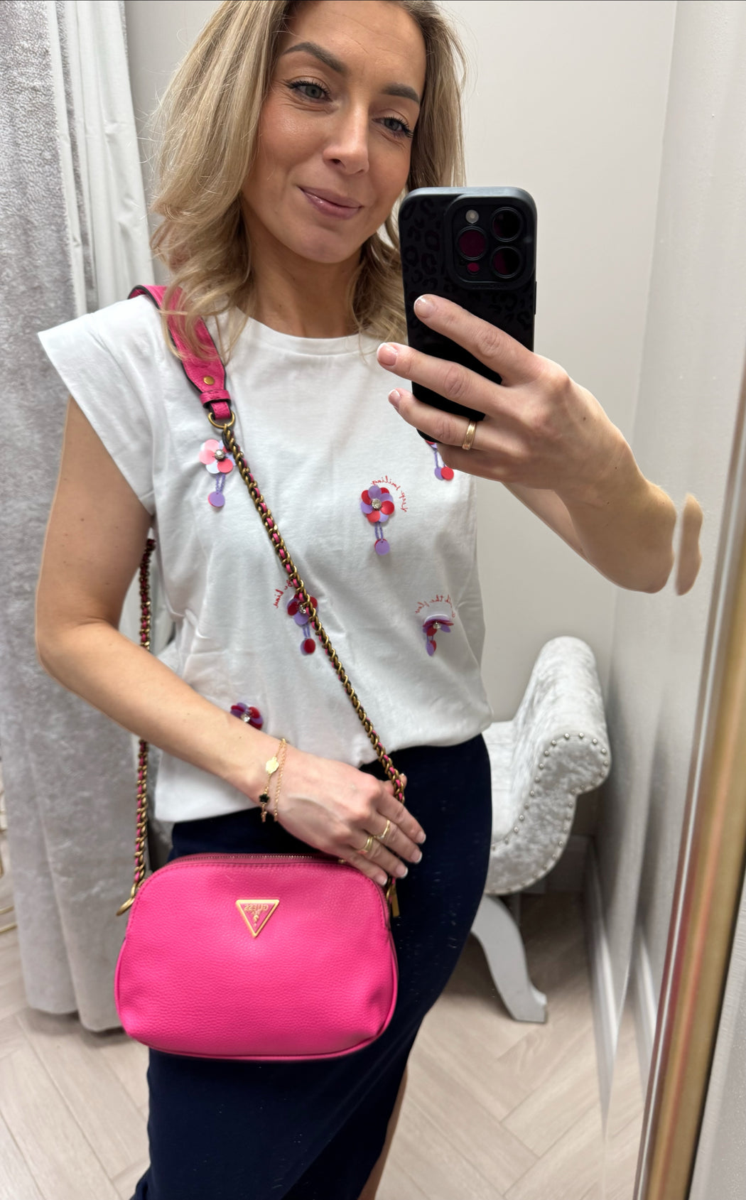 Vb878212 guess Magenta becci double zip crossbody