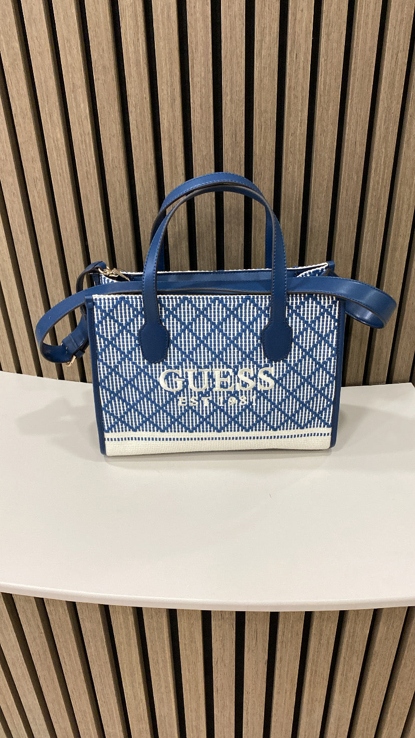 Guess navy multi Silvana satchel CG866522