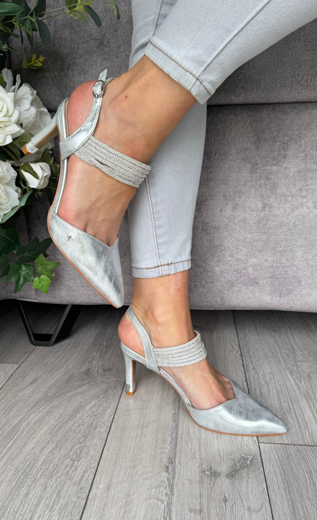 Wishaw Chrome Sparkle Heel