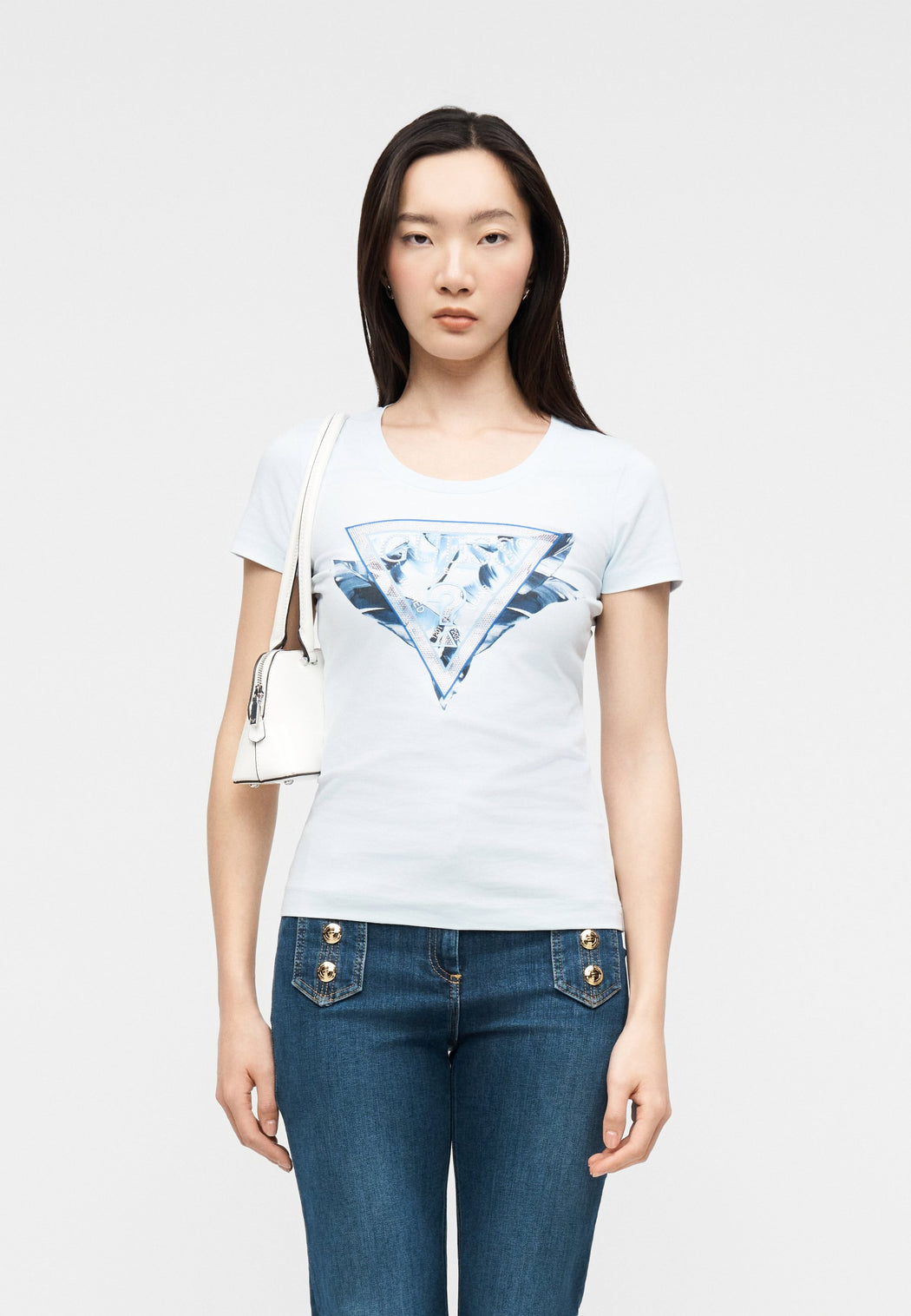 Guess T- Shirt blue triangle w6gl11k3026