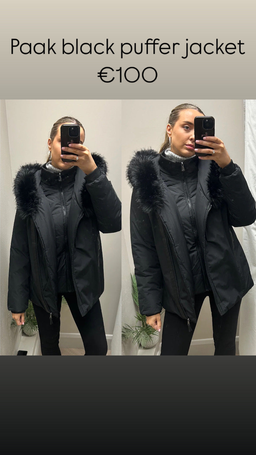 Paak black puffer jacket