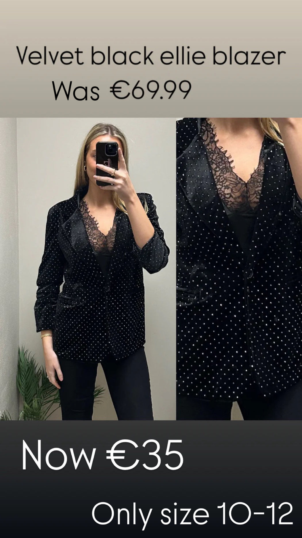 Velvet black ellie blazer