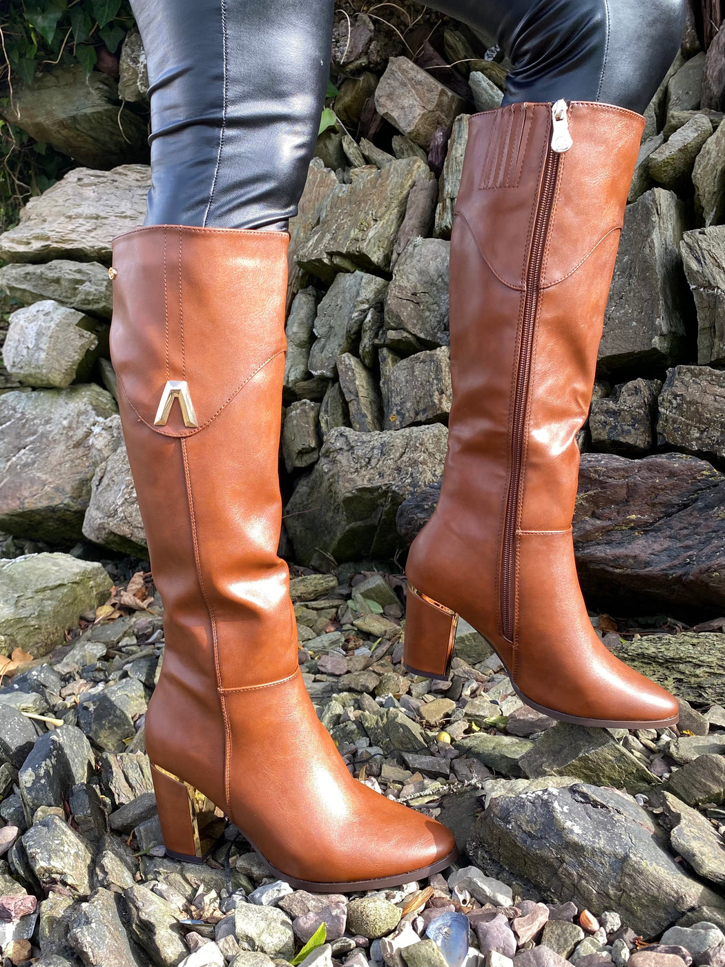 Haffar one driftwood knee high boots