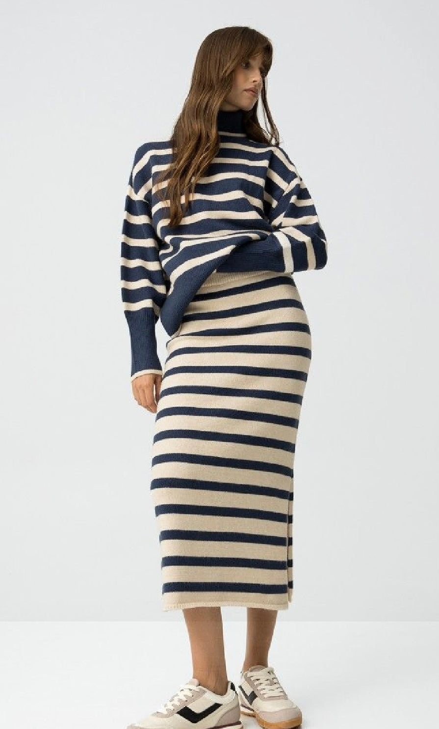 Circe midnight blue stipe knit