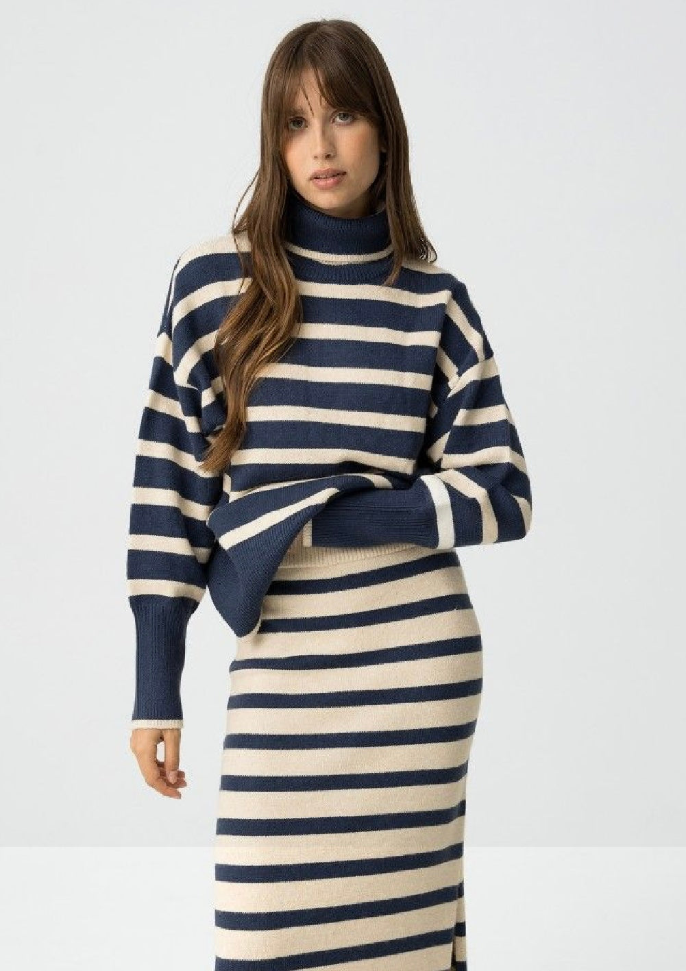 Circe midnight blue stipe knit
