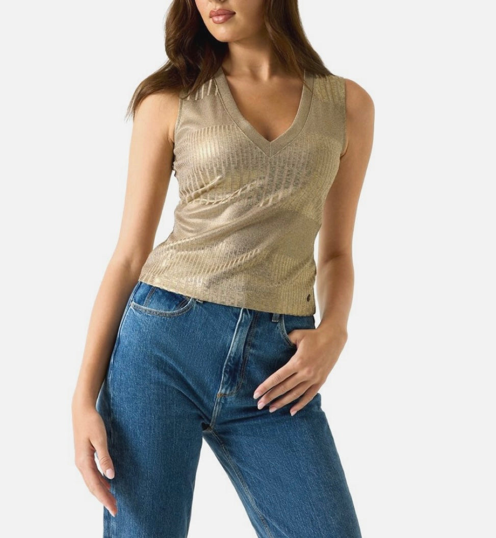 Guess gold  sleeveless top w6rp10kc812- FNJQ