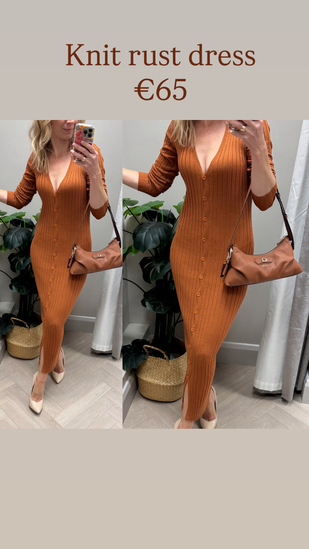 Knit rust dress